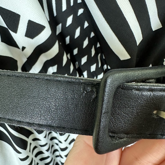 CHETTA B Women’s Geometric Print Mini to Midi Sleeveless Belted Dress, Size 8 - Picture 5 of 12